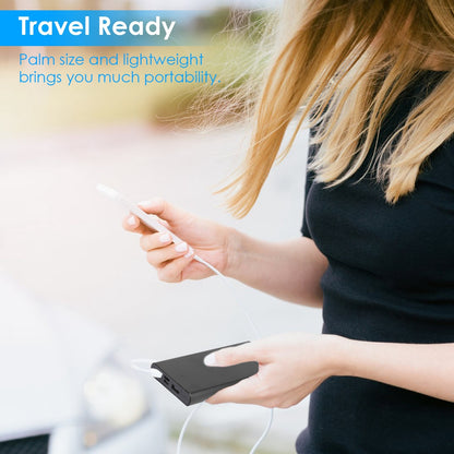 1Pc 20000mAh Power Bank Portable External Battery Pack Phone Charger With Dual USB Output Type C Micro USB Input