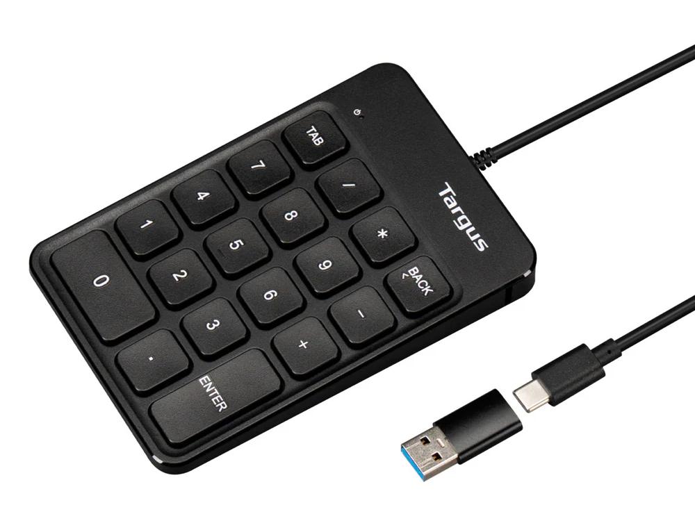 Targus EcoSmart Wired Numeric Keypad — USB-A/USB-C — AKP13GL