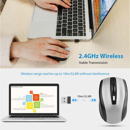 2.4G Wireless Gaming Mouse Optical Mice WIth Receiver 3 Adjustable DPI 6 Buttons For PC Laptop Computer Macbook