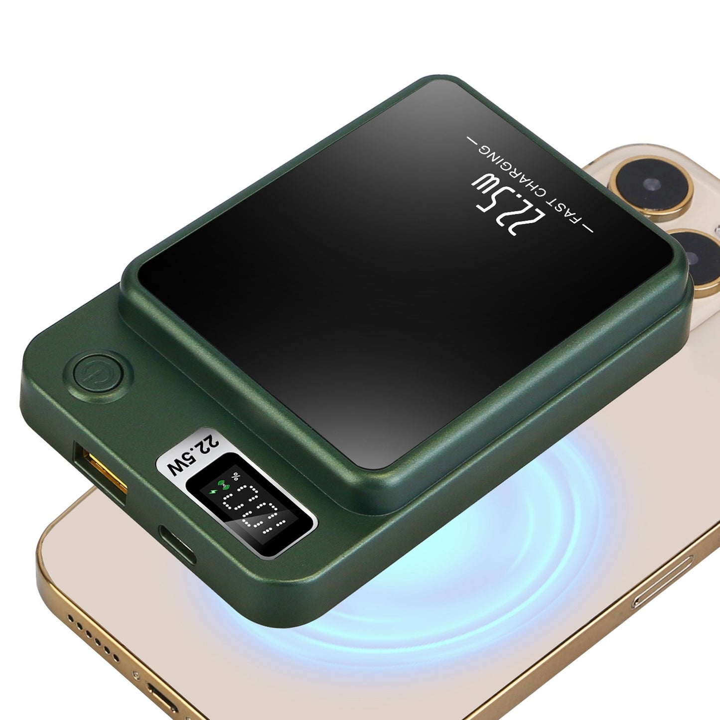 1Pc 2 In 1 Magnetic Wireless Power Bank 10000mAh PD20W Fast Charger MagSafe Wireless Power Bank Fit For IOS Phones IOS Phone 17 Series And More