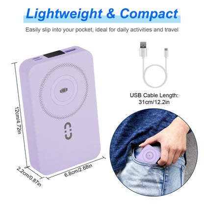 1Pc 3 In 1 10000mAh MagSafe Fast Charging Power Bank PD20W Portable Charger With 2 Built In Cables Stand Fit For IOS Phone 16 15 13 Series And More