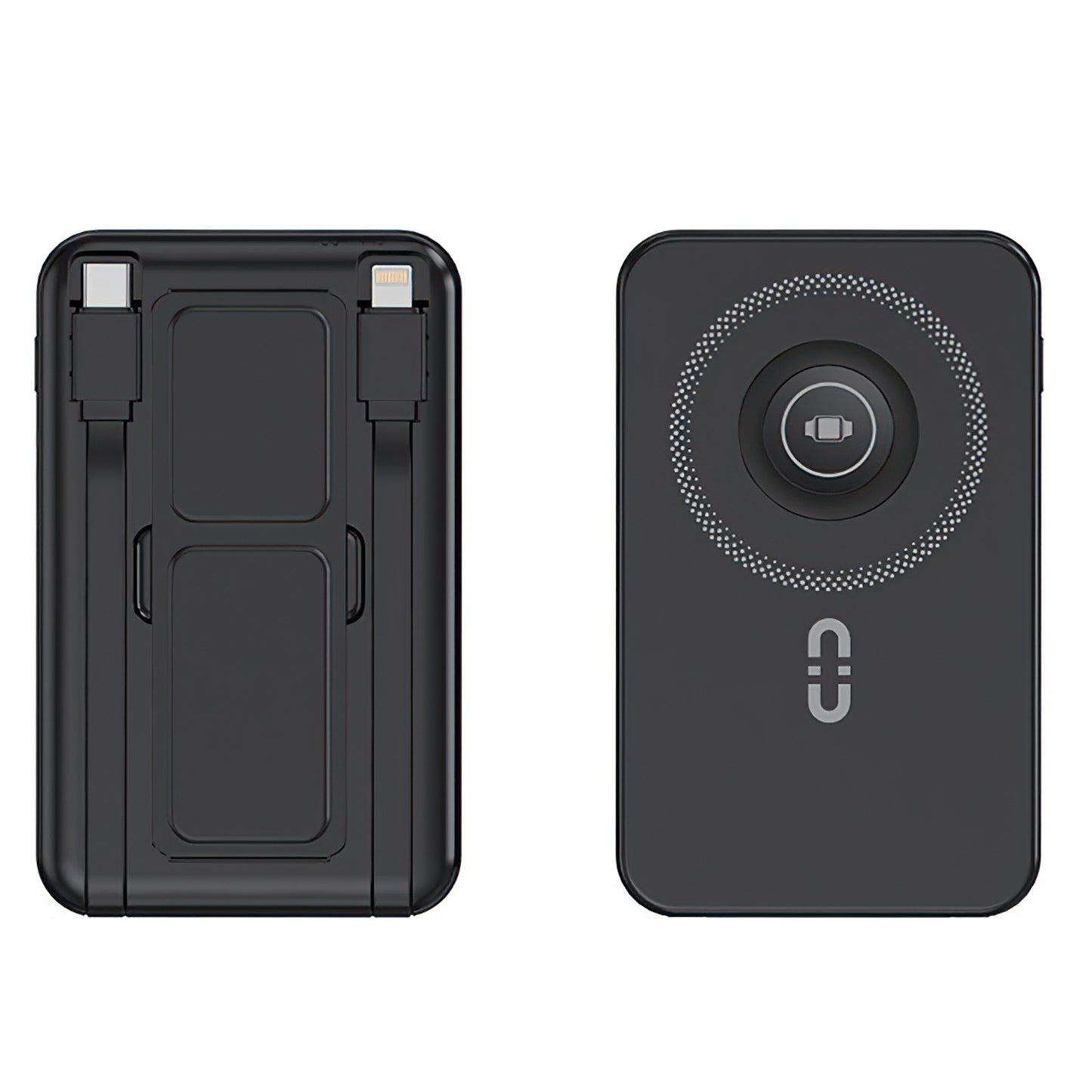 1Pc 3 In 1 10000mAh MagSafe Fast Charging Power Bank PD20W Portable Charger With 2 Built In Cables Stand Fit For IOS Phone 16 15 13 Series And More