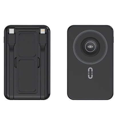 1Pc 3 In 1 10000mAh MagSafe Fast Charging Power Bank PD20W Portable Charger With 2 Built In Cables Stand Fit For IOS Phone 16 15 13 Series And More